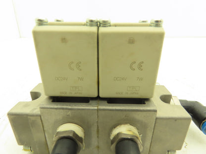 SMC Direct Operated 2 Port Solenoid Two Valve Manifold Assembly 1MPa 4mm Orifice