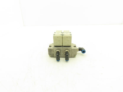 SMC Direct Operated 2 Port Solenoid Two Valve Manifold Assembly 1MPa 4mm Orifice