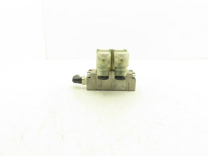 SMC Direct Operated 2 Port Solenoid Two Valve Manifold Assembly 1MPa 4mm Orifice