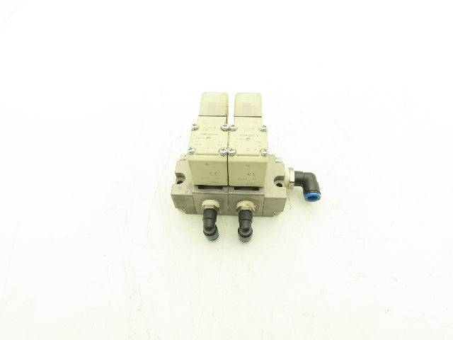 SMC Direct Operated 2 Port Solenoid Two Valve Manifold Assembly 1MPa 4mm Orifice