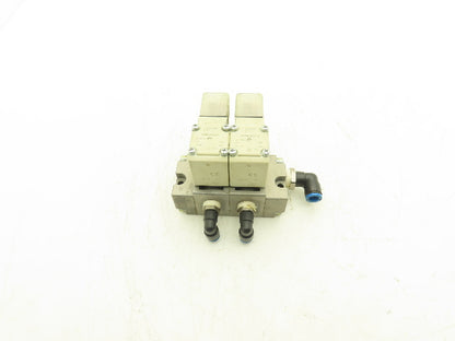 SMC Direct Operated 2 Port Solenoid Two Valve Manifold Assembly 1MPa 4mm Orifice