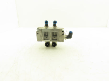 SMC Direct Operated 2 Port Solenoid Two Valve Manifold Assembly 1MPa 4mm Orifice