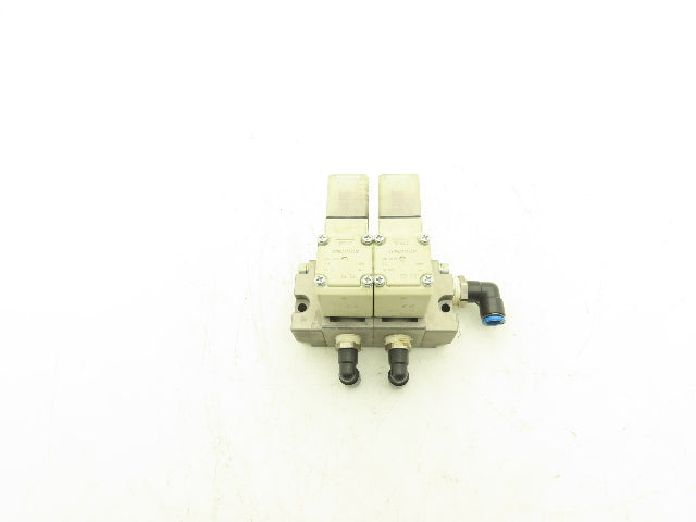 SMC Direct Operated 2 Port Solenoid Two Valve Manifold Assembly 1MPa 4mm Orifice