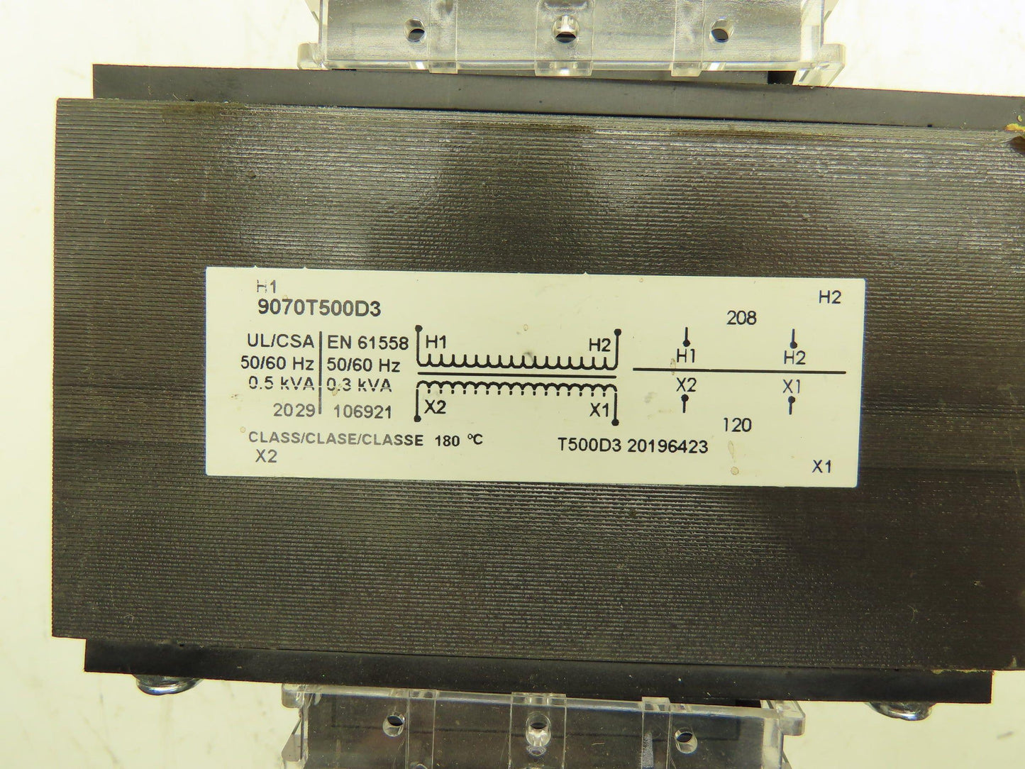 Square D 9070T500D3 Power Control Transformer 500VA 1Ph HV 208 LV 115