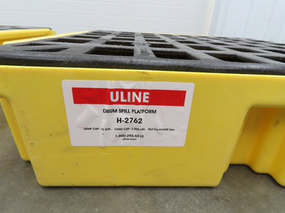 Uline H-2762 Spill Containment Drum Platform 27x27" 2000lbs 15 Gal Lot of 2