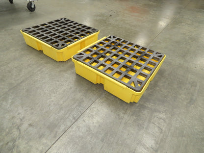Uline H-2762 Spill Containment Drum Platform 27x27" 2000lbs 15 Gal Lot of 2