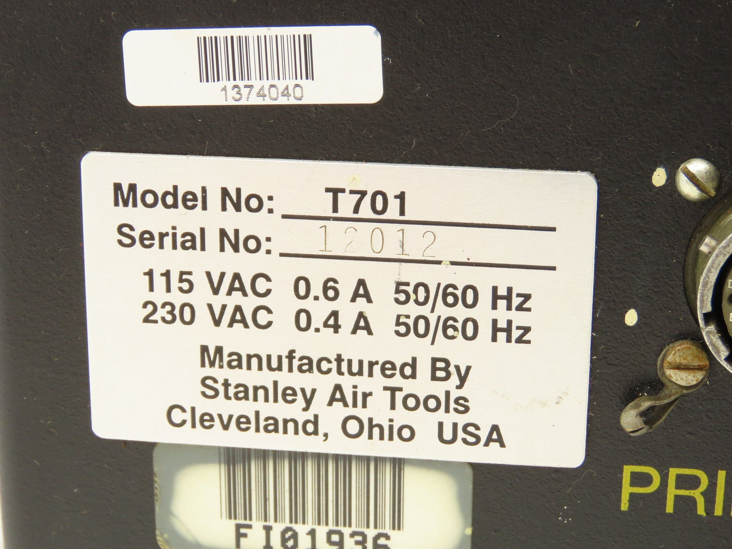 Stanley T701 Torque Control Driver Panel