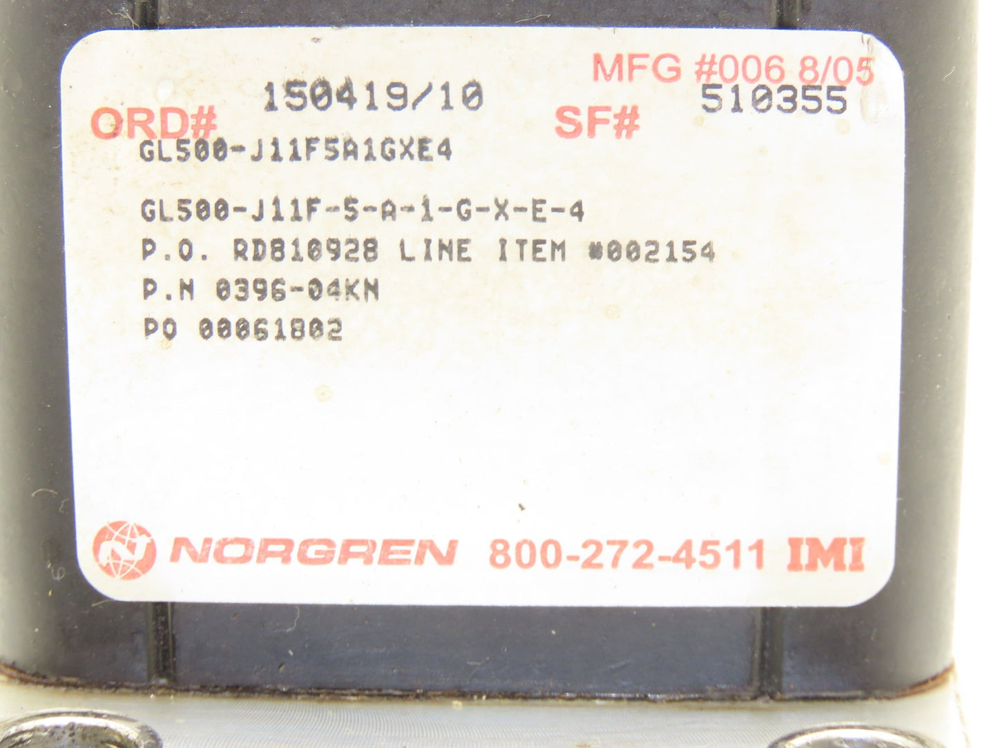 Norgren GL500-J11F5A1GXE4 Pneumatic Gripper Clamp 0396-04KN