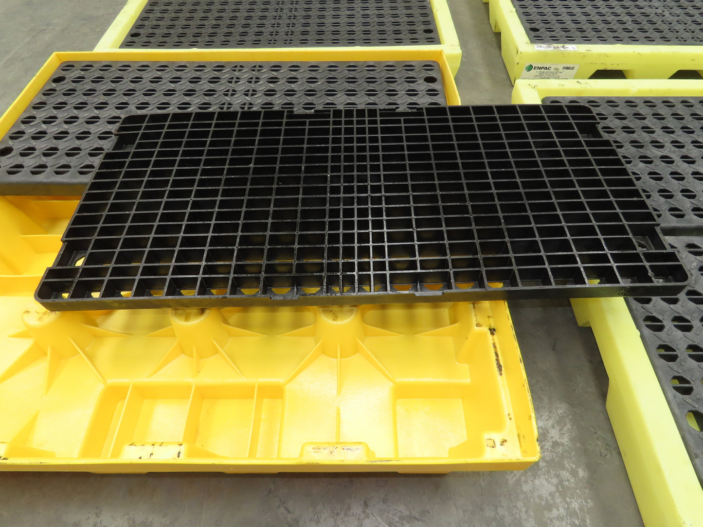 Enpac 5116-YE Spill Containment 4 Drum Platform 53x53" 6000lbs 40 Gal Lot of 4