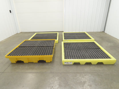 Enpac 5116-YE Spill Containment 4 Drum Platform 53x53" 6000lbs 40 Gal Lot of 4