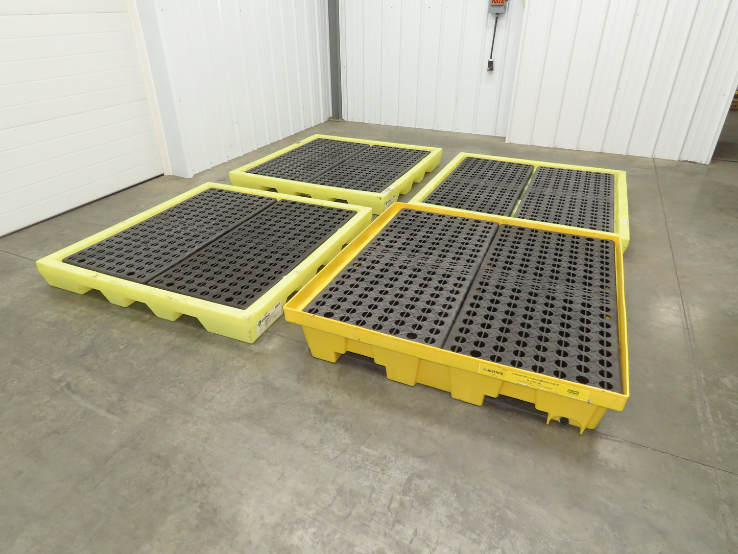 Enpac 5116-YE Spill Containment 4 Drum Platform 53x53" 6000lbs 40 Gal Lot of 4