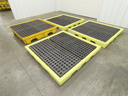 Enpac 5116-YE Spill Containment 4 Drum Platform 53x53" 6000lbs 40 Gal Lot of 4