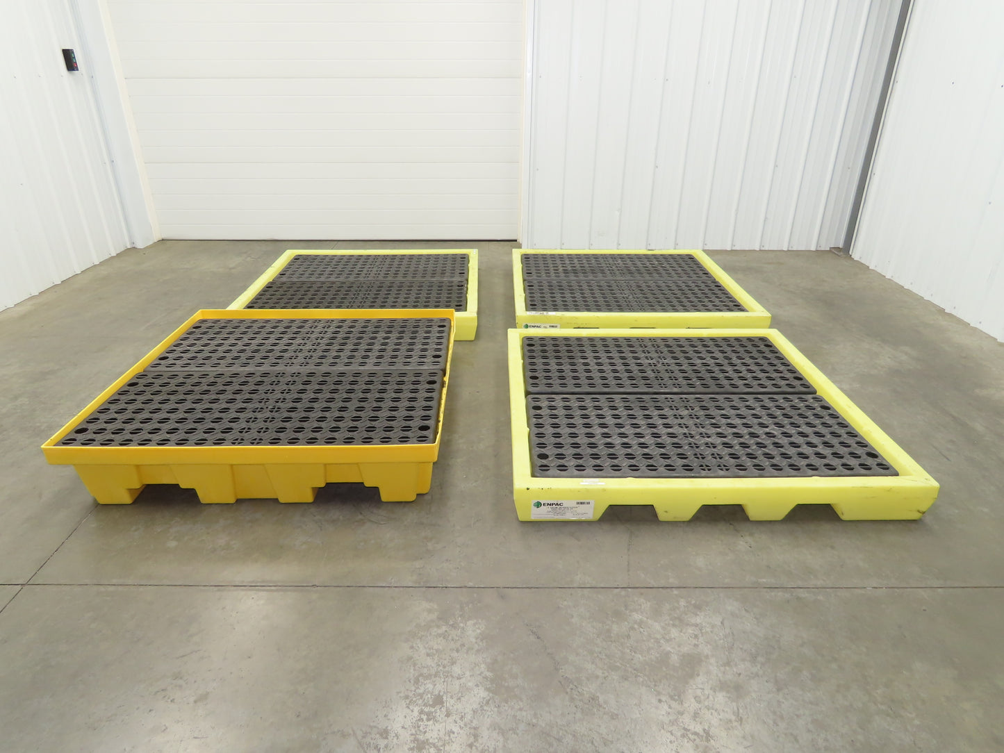 Enpac 5116-YE Spill Containment 4 Drum Platform 53x53" 6000lbs 40 Gal Lot of 4