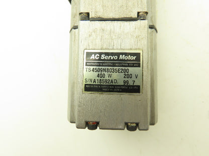 Matsushita TS 4509N8035E200 AC Servo Motor 400W 200VAC W/Encoder