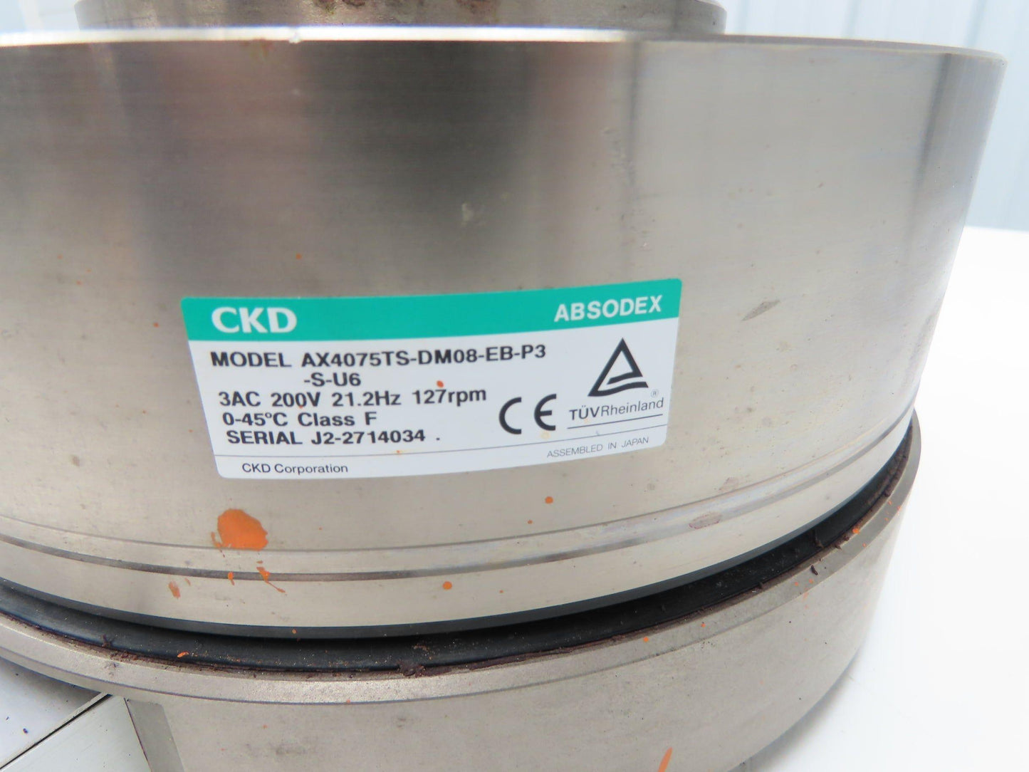 CKD Absodex Indexing Motor 127rpm 200v 3ph Absolute Position Encoder