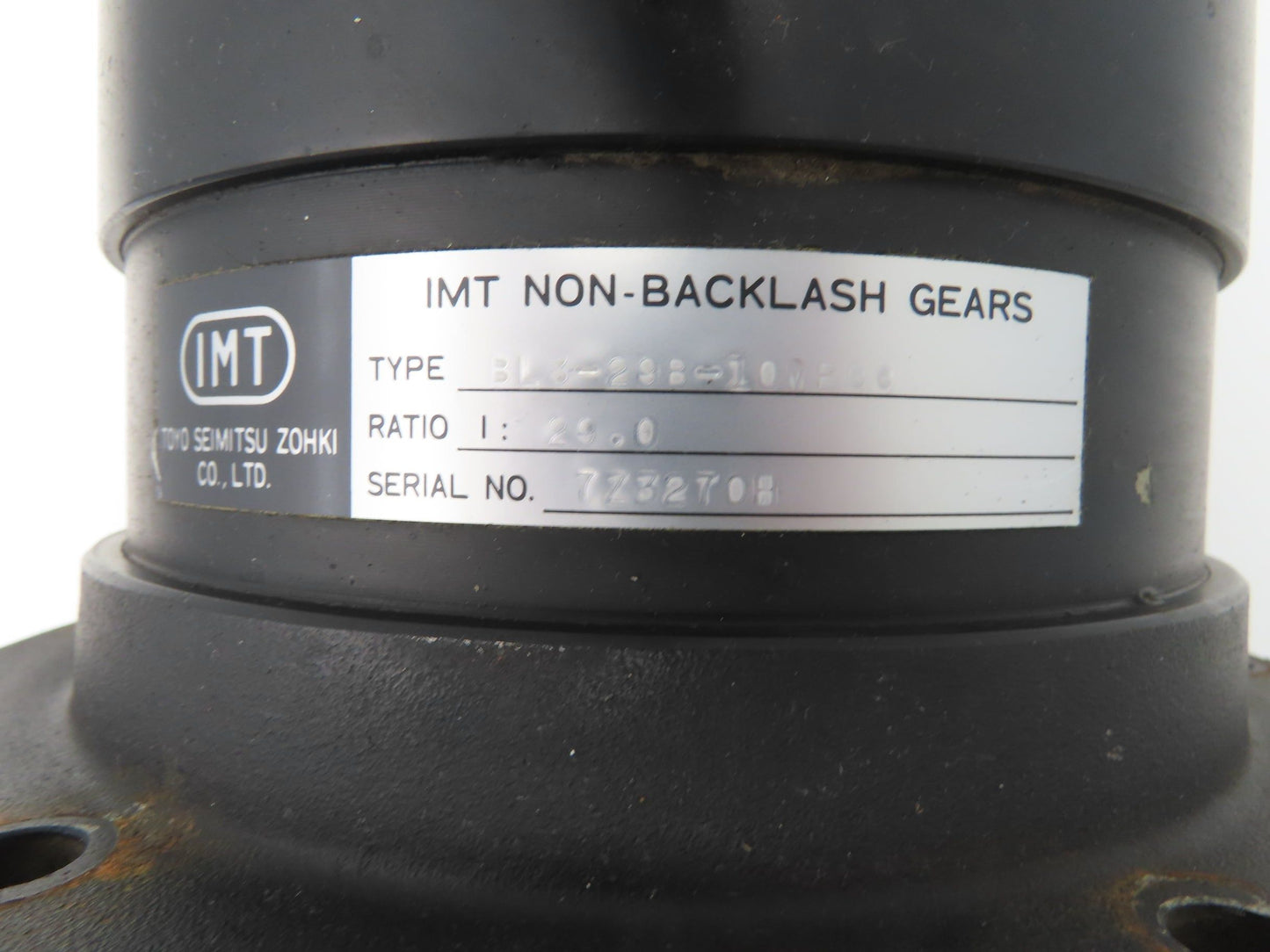 IMT Toyo Seimitsu BL3-29B-10MEGC Inline AC Servo Gearmotor 29:1 Ratio 1kW 69rpm