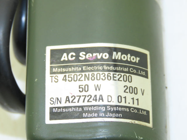 Matsushita TS 4502N8036E200 AC Servo Motor 50W 200V With Encoder 8mm Shaft