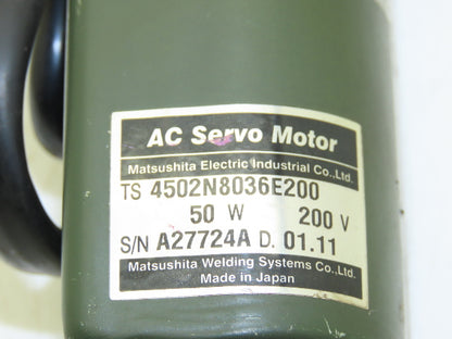 Matsushita TS 4502N8036E200 AC Servo Motor 50W 200V With Encoder 8mm Shaft