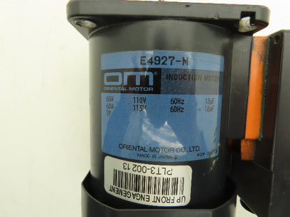 Oriental Motor E4927-M Induction Motor 60W 1450 RPM 115VAC 1PH Pinion Shaft
