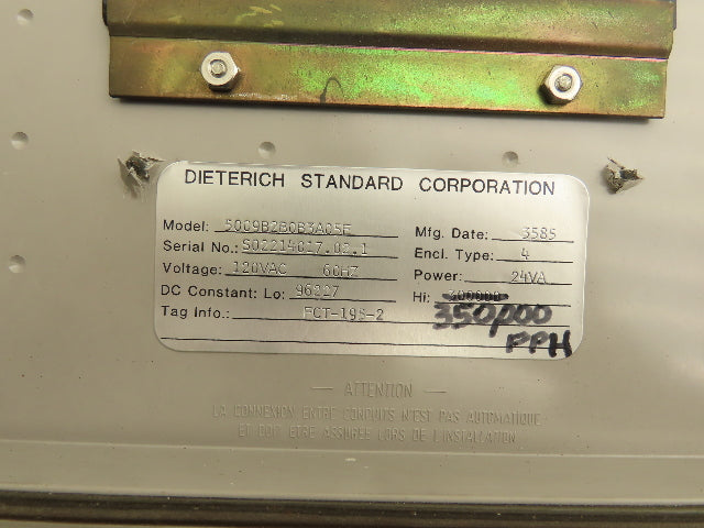 Dieterich 5009B2B0B3A05E Dart Flow Computer 120vac 60hz Steam Metering