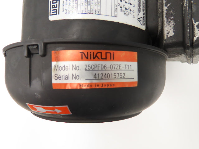 Nikuni 25CPFD6-07ZE-T11 Centrifugal Coolant Slurry Pump 50gpm 1Hp 230/460V 3PH