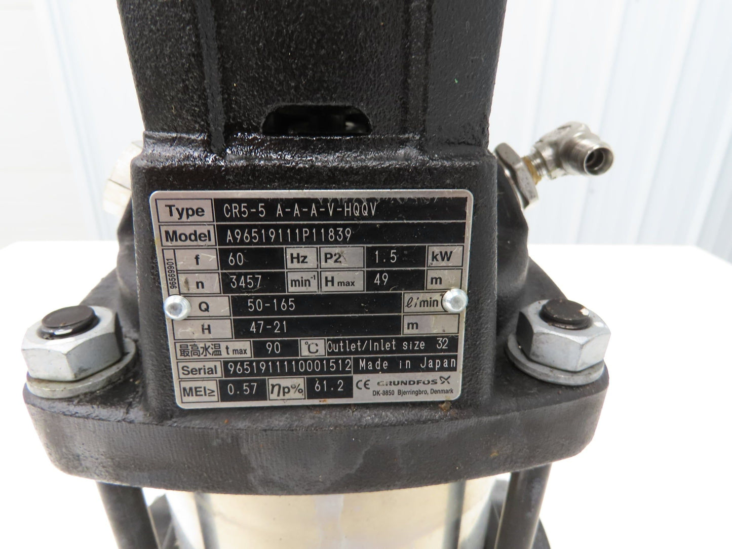 Grundfos CR5-5 A-A-A-V-HQQV Coolant Pump 50-165 L/min 1.5kw 230V 3PH 1.25"npt