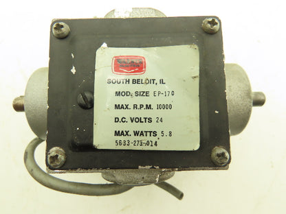 Warner Electric EP-170 Clutch Brake 24VDC 10000 RPM 3/8" Inline Shafts
