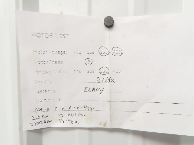 Grundfos CR5-16 A-A-A-V-HQQV Coolant Pump 42-140 L/min 2.2kw 230V 3PH 1.25"npt