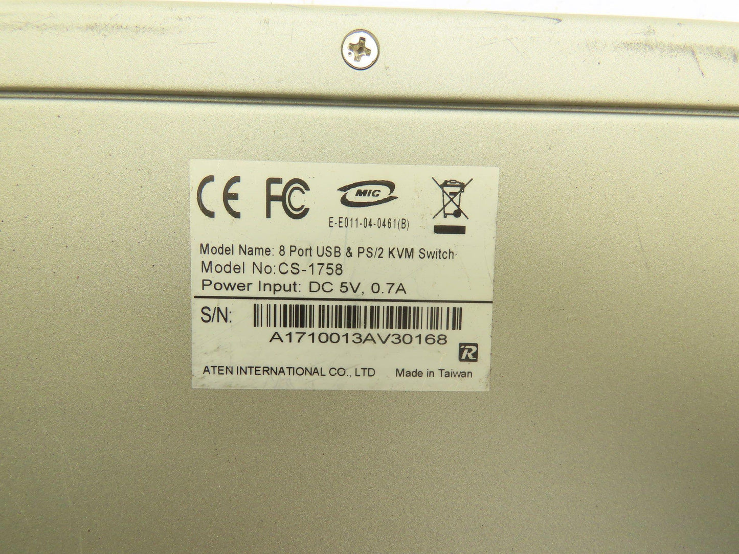 Aten CS-1758 MasterView Max KVM Switch 8-Way USB PS/2 VGA Audio In/Out 3.5mm