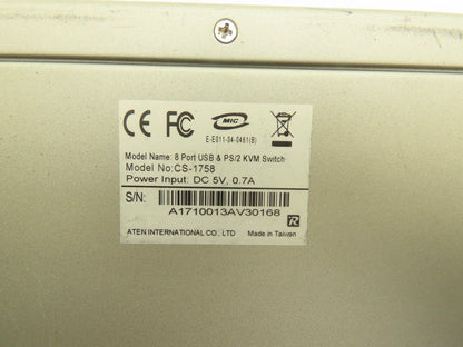 Aten CS-1758 MasterView Max KVM Switch 8-Way USB PS/2 VGA Audio In/Out 3.5mm