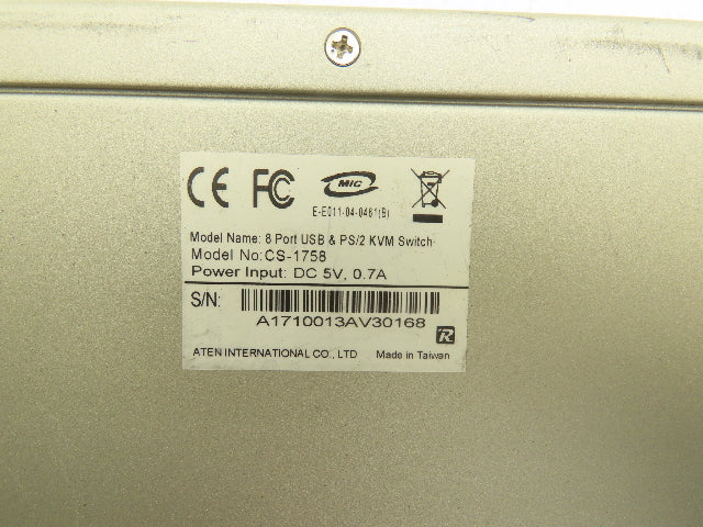 Aten CS-1758 MasterView Max KVM Switch 8-Way USB PS/2 VGA Audio In/Out 3.5mm