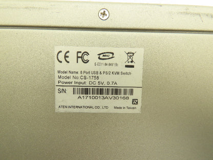 Aten CS-1758 MasterView Max KVM Switch 8-Way USB PS/2 VGA Audio In/Out 3.5mm
