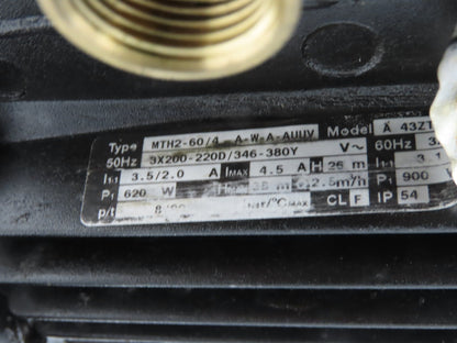 Grundfos MTH2-60/4 A-W-A-AUUV Immersion Coolant Pump 40 L/min 230V 3PH 3/4"npt