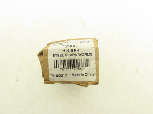 Boston Gear H1418 RH Steel Worm Gear 10DP 14.5PA 3/4"Bore Double Lead
