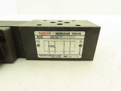 Nachi Hydraulic Pressure Switching Modular Valve 120V Coil