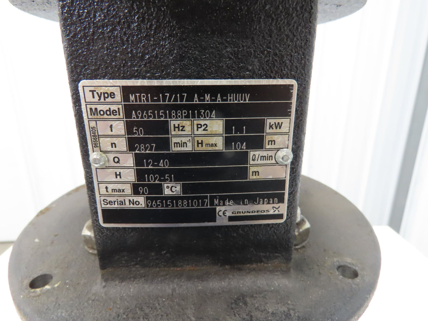 Grundfos MTR1-17/17 A-M-A-HUUV Immersion Coolant Pump 40L/min 230V 3PH 1.25"npt