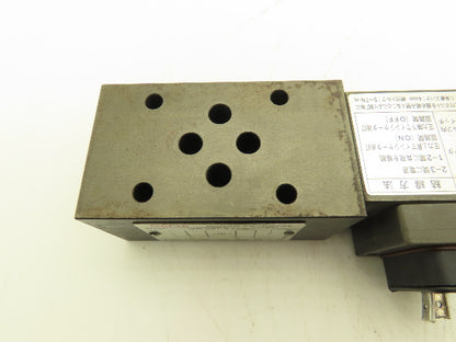 Nachi Hydraulic Pressure Switching Modular Valve 120V Coil