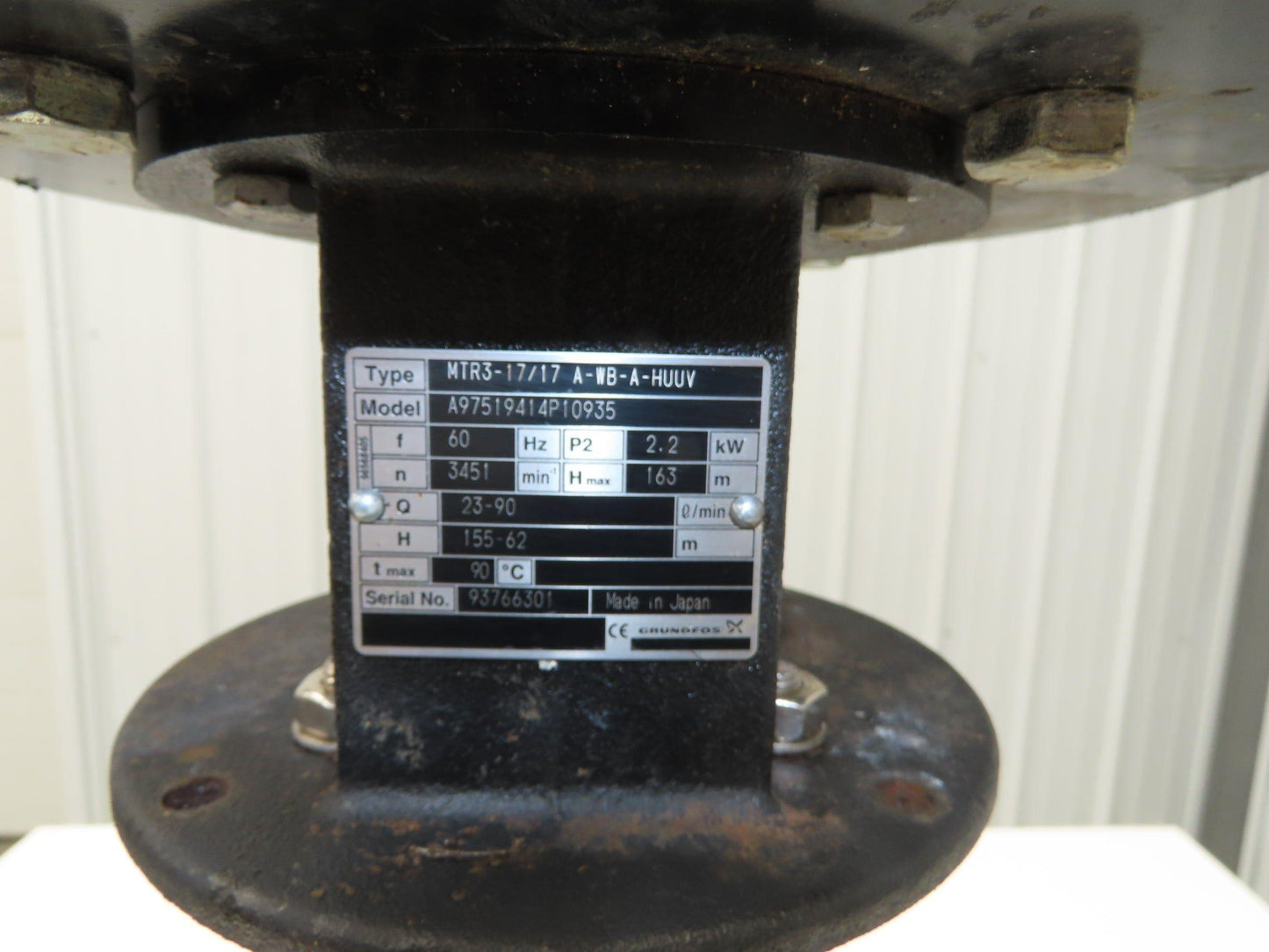 Grundfos MTR3-17/17 A-WB-A-HUUV Immersion Coolant Pump 90L/min 230/460V 1.25"npt