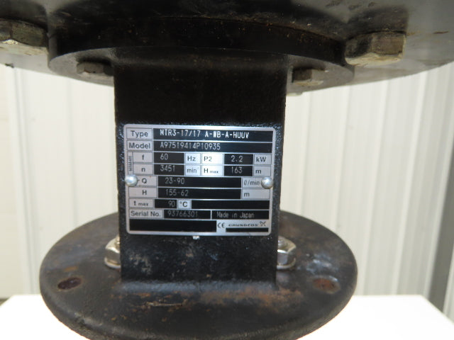 Grundfos MTR3-17/17 A-WB-A-HUUV Immersion Coolant Pump 90L/min 230/460V 1.25"npt