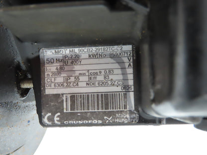 Grundfos MTR3-17/17 A-WB-A-HUUV Immersion Coolant Pump 90L/min 230/460V 1.25"npt