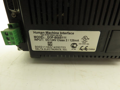 Delta Electronics DOP-B05S111 HMI Digital Control Panel 24VDC