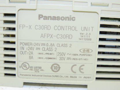 Panasonic FP-X C30RD PLC Programmable Control Unit Module 24VDC