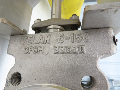 Velan 6" Stainless Butterfly Valve Air Operated Hytork 1125 Actuator Positioner