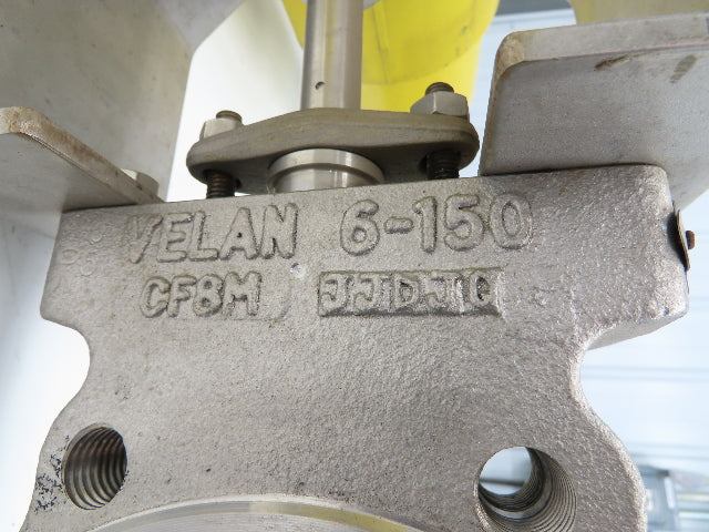 Velan 6" Stainless Butterfly Valve Air Operated Hytork 1125 Actuator Positioner