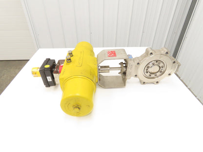 Velan 6" Stainless Butterfly Valve Air Operated Hytork 1125 Actuator Positioner