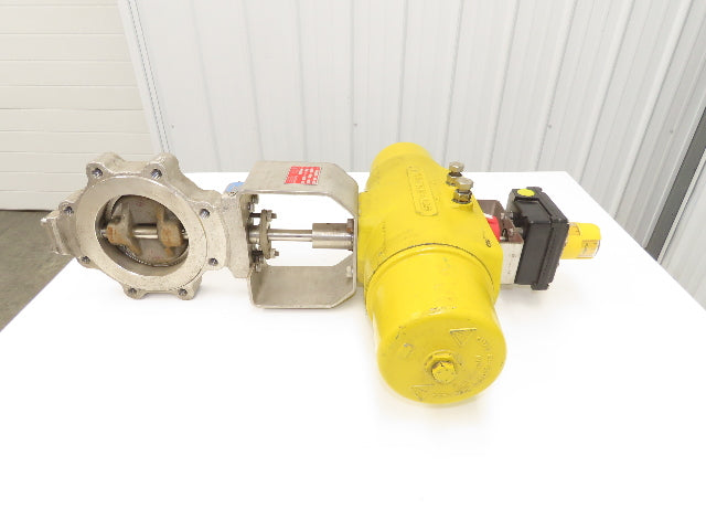 Velan 6" Stainless Butterfly Valve Air Operated Hytork 1125 Actuator Positioner