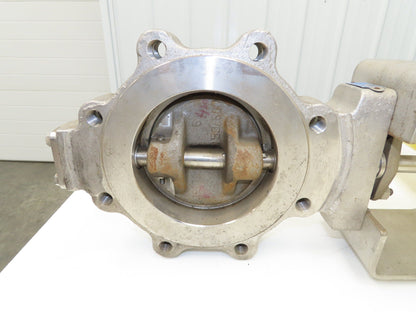 Velan 6" Stainless Butterfly Valve Air Operated Hytork 1125 Actuator Positioner