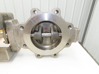 Velan 6" Stainless Butterfly Valve Air Operated Hytork 1125 Actuator Positioner