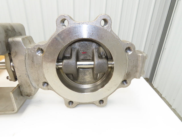 Velan 6" Stainless Butterfly Valve Air Operated Hytork 1125 Actuator Positioner