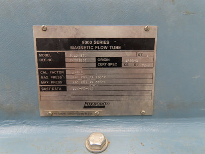 Foxboro 8010-BTR Magnetic Flow Meter 10" Flow Tube 240psi 8000 Series